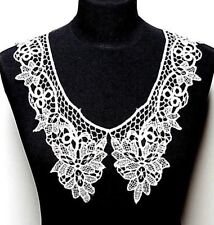 Long White Venice Lace Collar