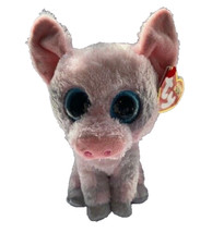 OFFICIAL TY BEANIE BOO HAMBONE PINK PIG SATIN FEET  REG 6"/15CM SOFT TOY 37318