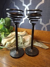 Flame Homeware Large Metal Candle Holders Set of 2 Black Candle Stand Home Deco