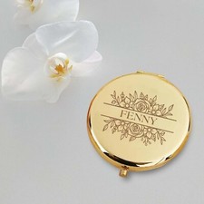 PERSONALISED ENGRAVED Handbag Compact MIRROR Gifts Birthday Present for Ladies