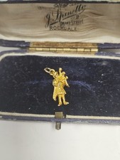 Yellow Gold Vintage Bagpipes Charm Scottish Dancer Design, 9ct