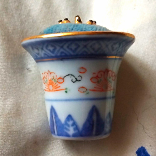 Porcelain sewing pin - pin, cushion