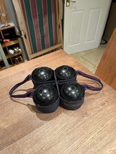 Henselite Super-Grip Lawn Bowls Size 3 – Used – With Welkin Carry Cradle 