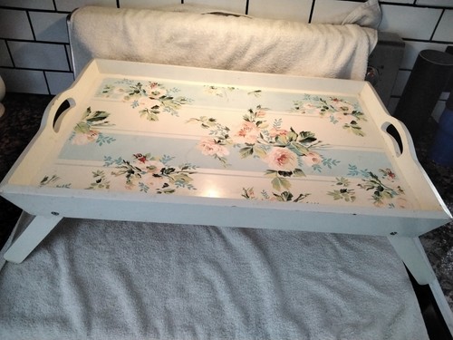 Vintage wood folding lap bed - vintage,
