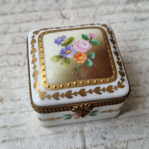 Painted porcelain box signed