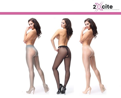Crotchless denier sheer - crotchless,