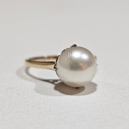 Mikimoto pearl ring k14 - mikimoto, yellow