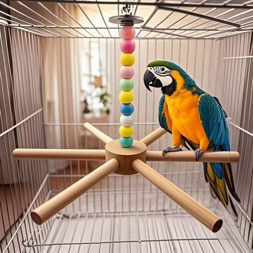 Rotating bird perch toy - bird,