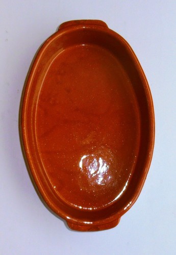 Terracotta oval dish - oval, 32cm