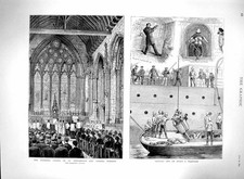 Old Antique Print 1879 Ely