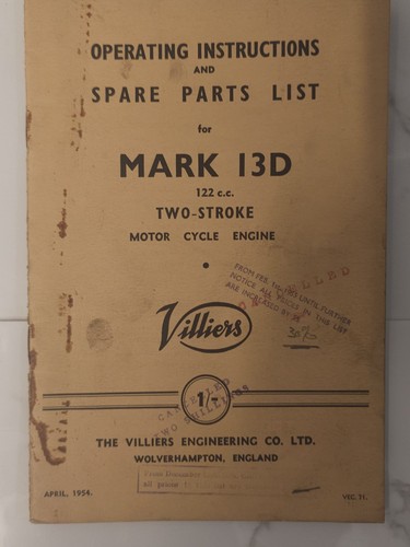 Vintage 1954 villiers mark - 1954, 13d