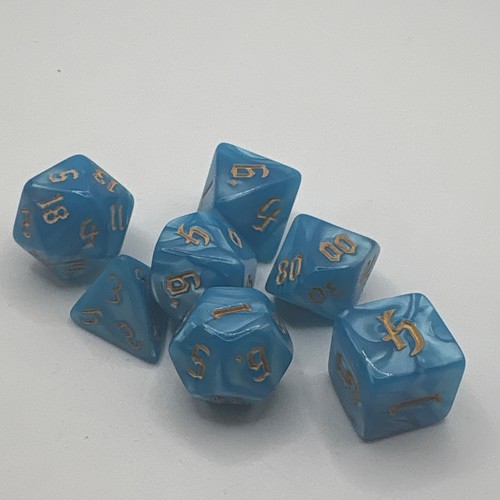 Blue polyhedral dice set 7pc - blue,
