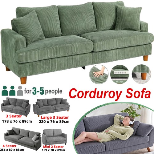 Seater corduroy sofa - 3, 4