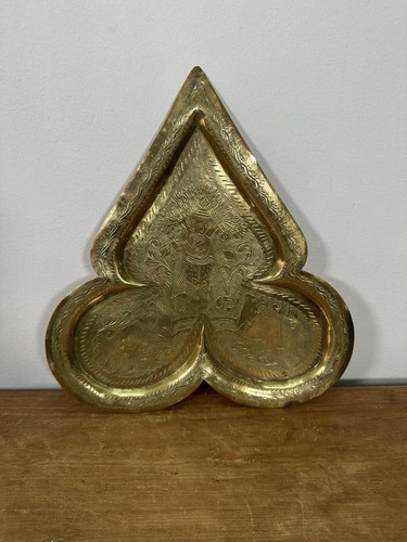 Vintage small brass tray - tray,