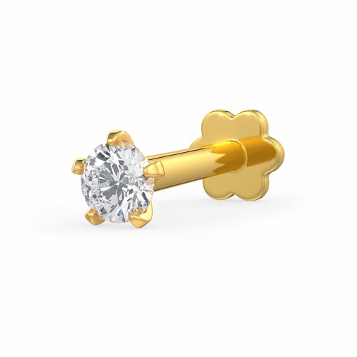 14ct yellow gold solitaire - gold,
