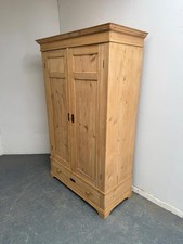 A Small Victorian Antique /Old Pine 2 Door Knockdown Wardrobe to Wax/Paint