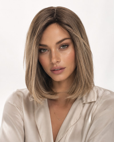 Brown rooted blonde wig - brown,
