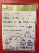 Stampin' Beautiful Ride Clear stamp set VW Love Bug Just Married UK Seller 3421