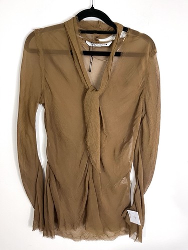 Zara sheer brown blouse