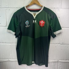 Wales Rugby Union RWC 2019 Away Shirt Jersey Under Armour Green Mens XL