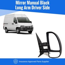 Fits Fiat Ducato 1999-2006 Door Wing Mirror Manual Black Long Arm Driver Side