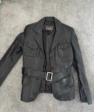 Avis Trix Women’s Real Leather Jacket Size M Black Biker Style