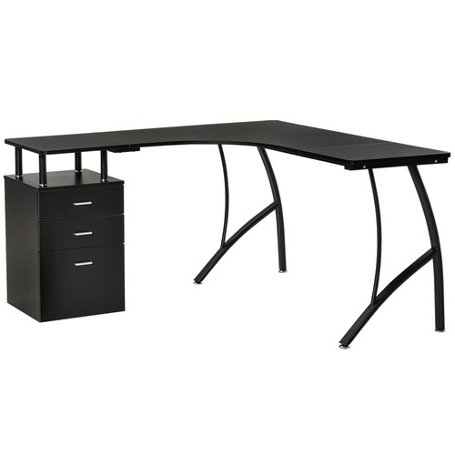 Homcom shaped corner desk - corner, pc
