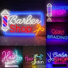 Barber Shop Neon Sign LED USB Powered Adjustable Brightness Open Light for Hair