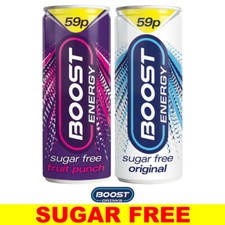 Boost Energy Drink Sugar Free Original / Fruit Punch - 6 / 12 / 24 Drinks - 75p 