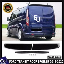 REAR TWIN BARN DOOR ROOF SPOILER FOR FORD TRANSIT CUSTOM 2012-2020 GLOSS BLACK