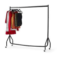 Heavy Duty Clothes Rail 4ft Long x 5ft Tall Black Quality Metal Stand Rack