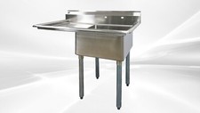 NEW 18" Stainless Steel Sink Left Compartment Commercial Kitchen Restaurant NSF