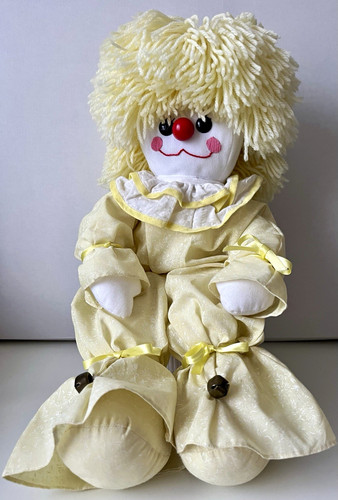 Vintage cloth clown doll - vintage,