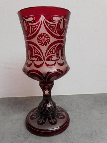 Red vase bohemian - vase, in