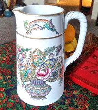 Ridgway Chinoiserie Earthenware Pitcher, Hand Painted