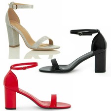 Womens Mens Drag Queen Ankle Strap Buckle Peep Toe Shoes Plus Sizes 9-12 UK