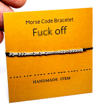 Morse Code Bracelet F**k Off Beaded Hidden Secret Message Quirky Insult Swear