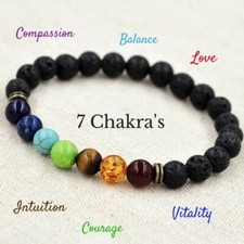 7 Chakra Bracelet Crystal Stones Healing Beads Jewellery Natural Reiki Gift