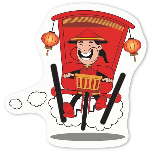 Rickshaw decal stickers - 'rickshaw',