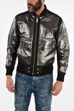 new mens DIESEL leather jacket  foil lamb steward metallic size L RRP £590  b2