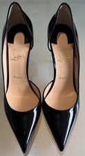 Christian Louboutin Iriza 100 Black Patent Pumps - Size 41.5