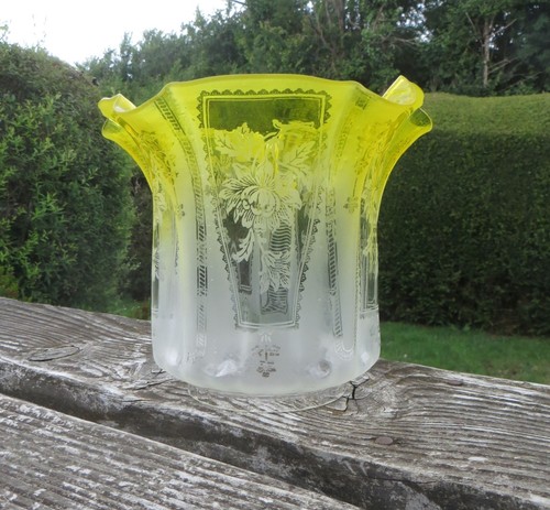 Antique etched yellow lemon - antique,
