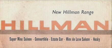 Hillman range 1962 uk - range,