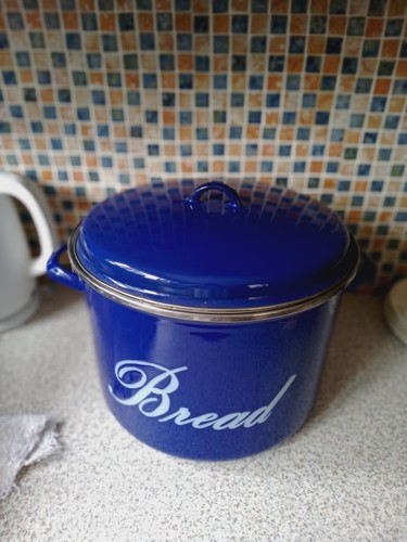 Large enamel bread bin double - large,