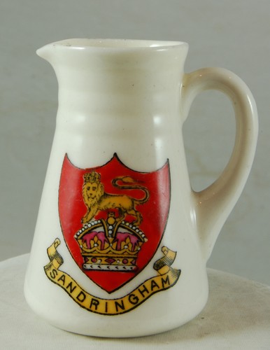 Swan china crested jug - crested,