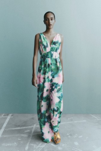 Zara floral wide - zara, jumpsuit