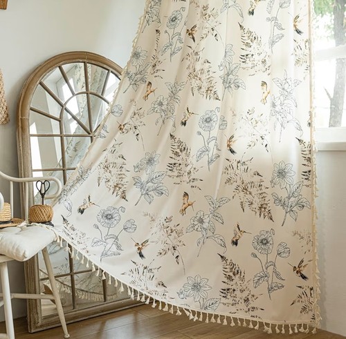 New floral bird curtains with - new,