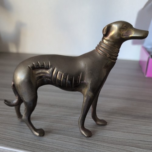 Bronze small greyhound statue - bronze,
