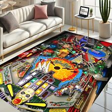 Pinball Design Rug, Arcade Game Style, Pinball Gaming Theme, Addams Family Pinba