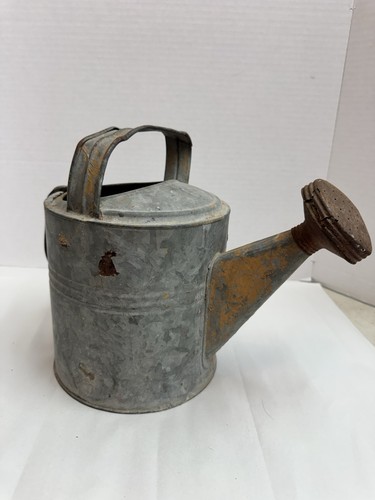 Vtg galvanized steel watering - steel,
